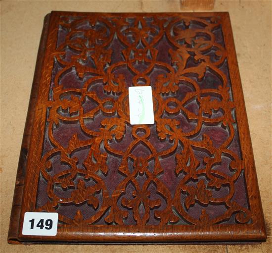 Victorian oak blotter